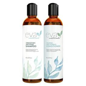 img 4 attached to 🌿 Набор для ухода за волосами Eva Naturals, объемом 8 унций: натуральный укрепляющий шампунь и кондиционер - восстановите окрашенные волосы с помощью аминокислот, травяных экстрактов и увлажняющих компонентов