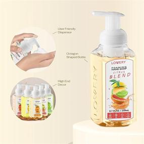 img 3 attached to Lovery Foaming Hand Soap - Pack of 5 - Moisturizing Hand Soap with Aloe Vera & Essential Oils - Alcohol-Free Hand Wash in Citrus Blend, Lemon, Orange, Lime, and Pink Grapefruit Fragrances - Scented Hand Wash for Kitchen and Bathroom