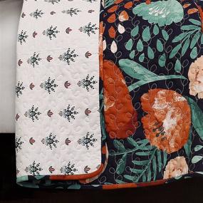 img 2 attached to 🌺 Lush Decor King Size Poppy Garden Quilt Set in Navy - 3 Piece Collection