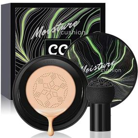 img 4 attached to Mushroom Head Air Cushion CC Cream Foundation - Moisturizing Concealer, Bright Makeup Base for Long Lasting Matte Finish (Natural)