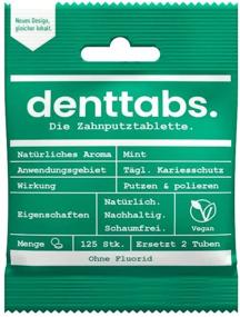 img 2 attached to 🪥 DENTTABS Stevia - Mint Tooth Cleaning Tablets: Fluoride-Free, Individual Packs, 125 Pieces