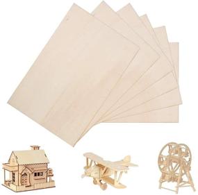 img 4 attached to 🎨 6 Pack Balsa Wood Sheets - Ideal for Crafts, Models, and DIY Projects - Premium Quality, Thin Basswood Sheets - 300x200x1.5mm