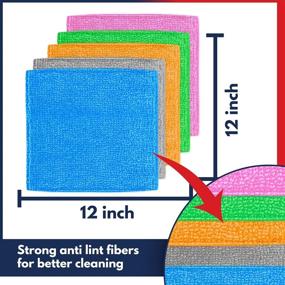 img 3 attached to 🧼 Ultimate Microfiber Cleaning Cloth Set - 50Pcs (12x12 in) | High Performance, 1200 Washes | Grip-Root Ultra-Absorbent Weave | Traps Grime & Liquid for Streak-Free Mirror Shine | Scratch Proof & Lint Free - Towel