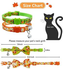 img 2 attached to Festive 2 Pack Thanksgiving Cat Collar: Bowtie, Bell & Fall Holiday Theme for Boys & Girls