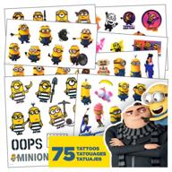 assorted minions and despicable me 3 characters temporary tattoos – 75 children's party supplies логотип