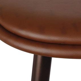 img 1 attached to GIA 30-Inch Bar Height Backless Oval Metal Stools: Matte Bronze with Vegan Leather (Set of 2)