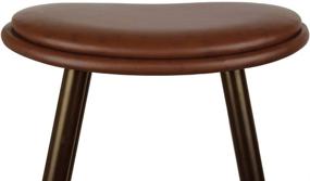 img 2 attached to GIA 30-Inch Bar Height Backless Oval Metal Stools: Matte Bronze with Vegan Leather (Set of 2)