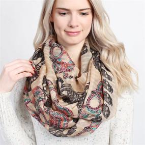 img 1 attached to 🌺 Stunning Bohemian Sugar Skull Print Scarf: A Must-Have for Women's Scarves & Wraps