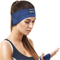 bluetooth sleep headband with ultra-thin hd stereo speakers - perfect 🎧 for sleeping, jogging, yoga, air travel, meditation, beauty - blue-01 for men/women logo