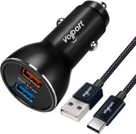 ⚡ volport 39w 6a fast car charger adapter with dual quick charging 3.0 port - compatible with samsung galaxy, xiaomi, sony, lg, and more! logo