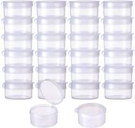 📦 convenient & compact: benecreat 30 pack round clear plastic bead storage containers for small items - 1.26x0.7 inches with flip-up lids logo
