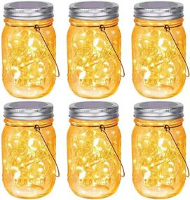 img 4 attached to 🏞️ Hanging Mason Jar Solar Lights 6 Pack - 30 LED Fairy Lights with Jars and Hangers | IPX6 Waterproof Outdoor Solar Lanterns for Balcony, Backyard, Garden, Fence, Patio Decor