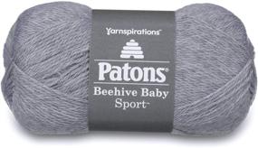 img 3 attached to 🧶 Пряжа Patons Beehive Baby Sport - 3,5 унции (Baby Gray) - 1 моток: Мягкая и нежная для малышей