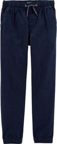 img 2 attached to 👶 Cedar Boys' Clothing and Pants: Toddler Pull Twill Joggers