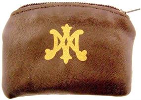 img 2 attached to WJ Hirten Ave Maria and Chi Rho Cross Sheepskin Leather Rosary Case with Velvet Lining, Brown, 3.25 Inch