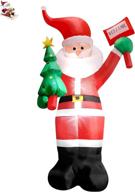 6.3ft outdoor inflatable santa claus with christmas tree - welcoming christmas with lighted yard decoration for xmas garden decor, perfect for outside display logo