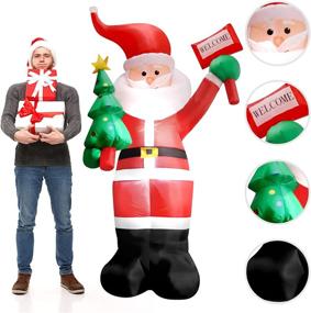 img 1 attached to 6.3FT Outdoor Inflatable Santa Claus with Christmas Tree - Welcoming Christmas with Lighted Yard Decoration for Xmas Garden Decor, Perfect for Outside Display