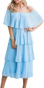 img 1 attached to ETCYY Womens Shoulder Ruffles Chiffon Women's Clothing