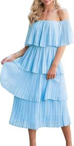 img 4 attached to ETCYY Womens Shoulder Ruffles Chiffon Women's Clothing