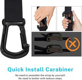 img 3 attached to Adjustable Wooden Gymnastic Rings with Non-Slip Straps and Quick 🏋️ Install Carabiner for Crossfit, Workout, Exercise, and Outdoor Training by Gonex