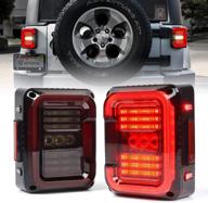 🚘 xprite светодиодные задние фонари для jeep wrangler jk jku 2007-2018 | линза с курительным эффектом в уникальной форме 'c' | управление: ходовые огни, тормозные огни, указатели поворота, фонари заднего хода | одобрено dot и с встроенным emc логотип