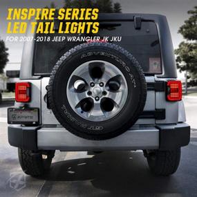 img 3 attached to 🚘 Xprite светодиодные задние фонари для Jeep Wrangler JK JKU 2007-2018 | Линза с курительным эффектом в уникальной форме 'C' | Управление: ходовые огни, тормозные огни, указатели поворота, фонари заднего хода | Одобрено DOT и с встроенным EMC