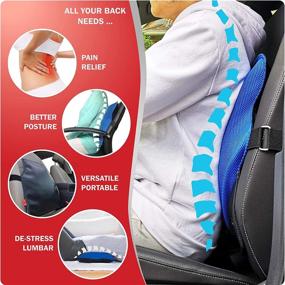 img 1 attached to Ultimate Comfort and Immediate Relief with 😌 AJUVIA JazzRX 3-in-1 Back Support Office Chair Cushion