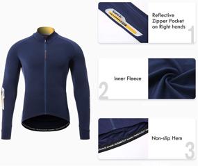 img 1 attached to 🚴 Santic Men's Long Sleeve Cycling Jersey with Reflective Features, Full Zipper, and Convenient Pockets