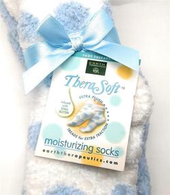 img 2 attached to Thera-Soft Moisturizing Socks 2 Pack: Baby Blue/Dots - Hydration for Soft Feet