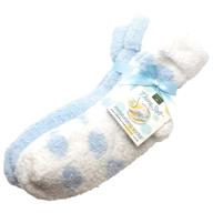 thera-soft moisturizing socks 2 pack: baby blue/dots - hydration for soft feet logo