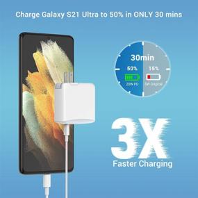 img 2 attached to 40W USB C Charger with PD 3.0 Fast Charging, Dual Port for Galaxy S21 S20 S10 S9 Ultra 5G, 🔌 Fire HD 8 10 Plus, iPad Pro 12.9 11 Air 4, Google Pixel Switch - Includes 6.6ft Type C to C Cable