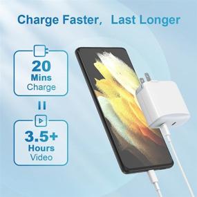 img 1 attached to 40W USB C Charger with PD 3.0 Fast Charging, Dual Port for Galaxy S21 S20 S10 S9 Ultra 5G, 🔌 Fire HD 8 10 Plus, iPad Pro 12.9 11 Air 4, Google Pixel Switch - Includes 6.6ft Type C to C Cable