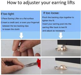 img 1 attached to 💎 Enhance Your Earring Experience with Pretty Earring Lifters: 6 Pairs of Adjustable Sterling Silver Plated Earring Backs for Hypoallergenic, Secure, and Comfortable Fit