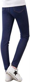 img 3 attached to Weixinbuy Kid Girl Classic Faux Denim 👖 Leggings - Comfy Long Pants for Trendy Tots!