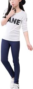 img 2 attached to Weixinbuy Kid Girl Classic Faux Denim 👖 Leggings - Comfy Long Pants for Trendy Tots!