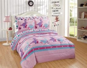 img 4 attached to 🦕 Dinosaur Land Pink Twin Size Comforter and Sheet Set: Vibrant Purple, Turquoise, and Pink Dinosaurs Print Perfect for Girls and Kids - New Arrival