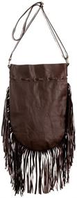 img 1 attached to Сумка-хобо в стиле бохо для женщин - черная кожаная сумка с бахромой и кошельком