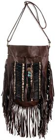 img 2 attached to 👜 Boho Handbag for Women - Fringed Black Leather Purse with Wallet - Hobo Bag