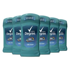 img 4 attached to Degree Men Original Antiperspirant Deodorant - 48-Hour Odor 🧴 Protection Cool Rush Men's Deodorant Stick 2.7 oz (Pack of 6)