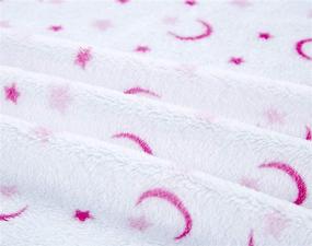 img 3 attached to 🌙 Super Soft Fitted Crib Sheets (Set of 2) - Cozy Fleece Microplush, Pink/White with Moon & Stars Design