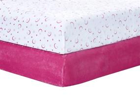 img 1 attached to 🌙 Super Soft Fitted Crib Sheets (Set of 2) - Cozy Fleece Microplush, Pink/White with Moon & Stars Design