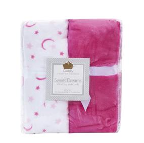 img 4 attached to 🌙 Super Soft Fitted Crib Sheets (Set of 2) - Cozy Fleece Microplush, Pink/White with Moon & Stars Design