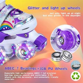 img 1 attached to 🛼 4 Size Adjustable Roller Skates for Kids with Illuminating Wheels and Fun Shine - Perfect for Girls and Boys Beginners