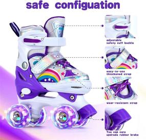 img 2 attached to 🛼 4 Size Adjustable Roller Skates for Kids with Illuminating Wheels and Fun Shine - Perfect for Girls and Boys Beginners