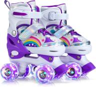 🛼 4 size adjustable roller skates for kids with illuminating wheels and fun shine - perfect for girls and boys beginners logo