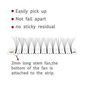 img 3 attached to 😍 EMEDA 5D Premade Fans Eyelash Extensions Mixed Tray - Long Stem, Russian Volume Lash, 0.10 C D Curl, 9-15mm Mix Tray