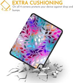 img 1 attached to 🌿 Hepix iPad Air 4th Gen Case | 10.9 inch | Pencil Holder 2020 | Frosted Colorful Dazzle Leaf | Trifold Protective Shockproof | Smart Cover Auto Sleep Wake | A2072 A2316 A2324 A2325