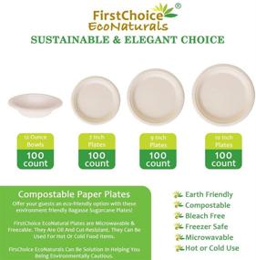 img 3 attached to 🍽️ 100 Count Natural Sugarcane Bagasse Bamboo Fiber Disposable Plates, 10 Inch Sturdy Round Plates - Tree Plastic Free, Eco-Friendly Paper & Plastic Plate Alternative