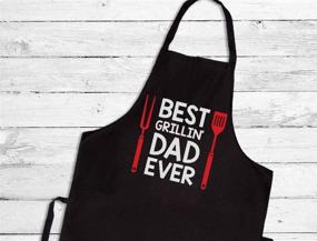 img 1 attached to 🔥 Top-rated BBQ Grilling Apron for the Ultimate Grillin' Dad | Fathers Chef Apron in One Size, Black
