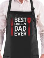 🔥 top-rated bbq grilling apron for the ultimate grillin' dad | fathers chef apron in one size, black логотип